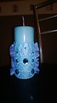 Голубая свеча со стразами